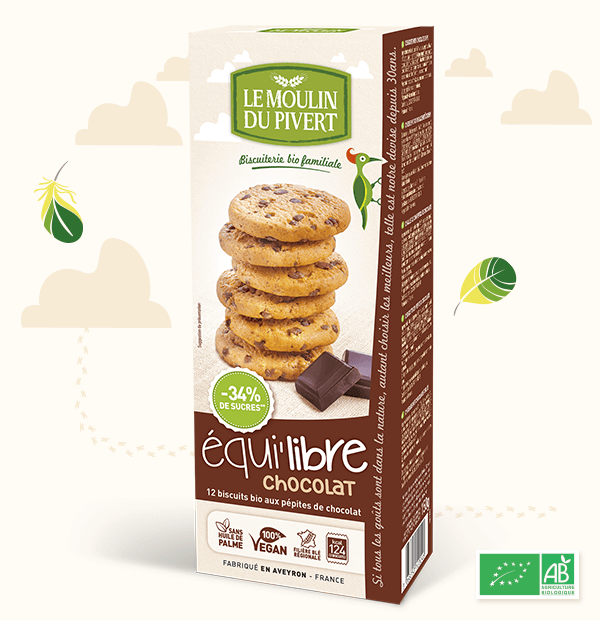 Mπισκότα χωρίς προσθήκη ζάχαρης με κομμάτια σοκολάτας / 150gr