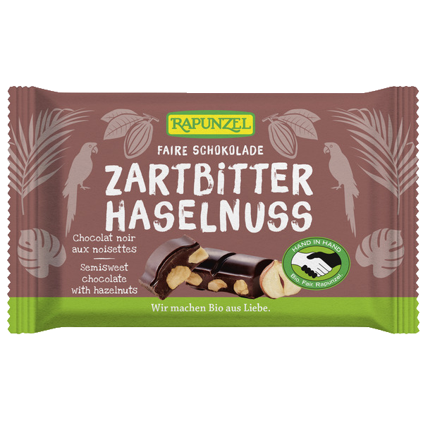 Σοκολάτα Μαύρη με ολόκληρα Φουντούκια 100g