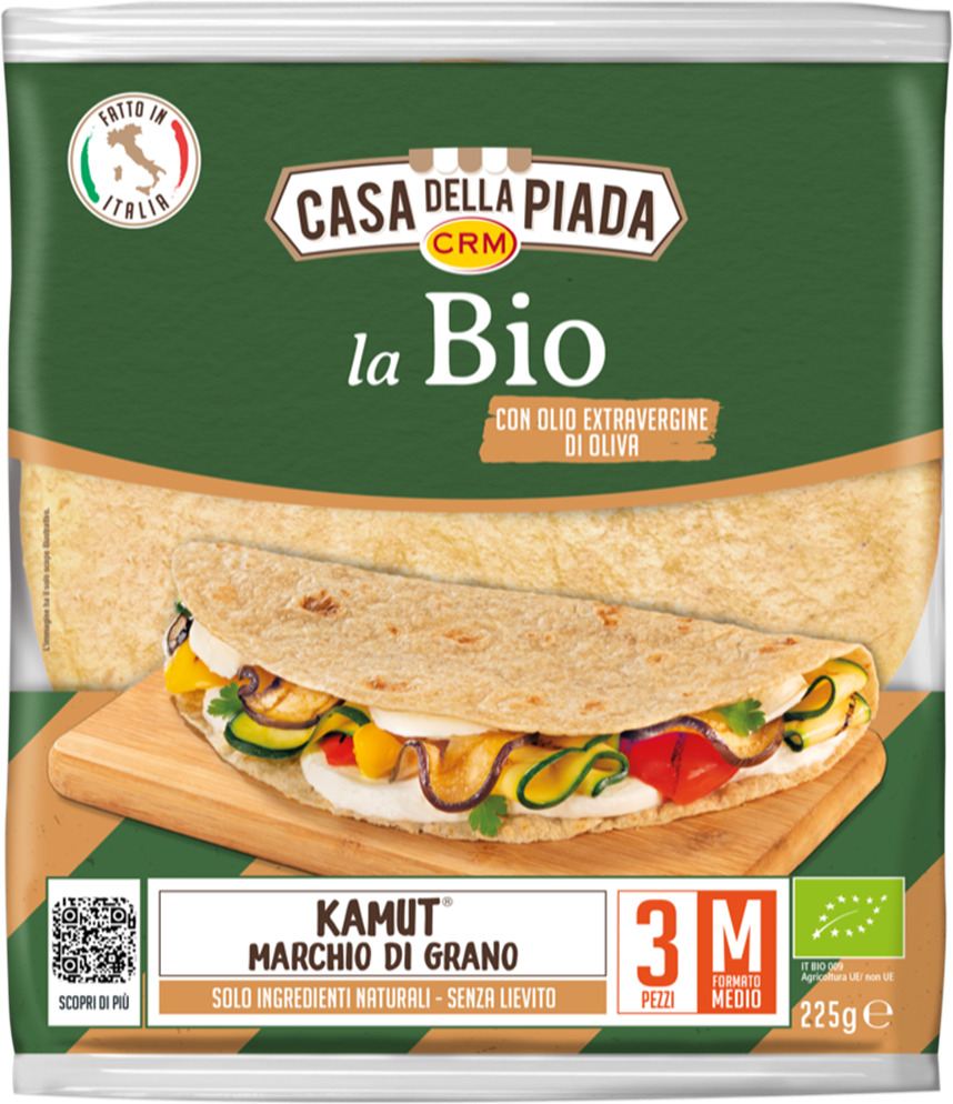 Βιολογική Piadina Καμούτ χωρίς μαγιά / 225gr