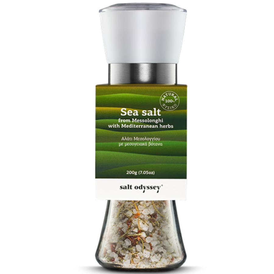 Αλάτι Μεσολογγίου με μεσογειακά βότανα / 160γρ