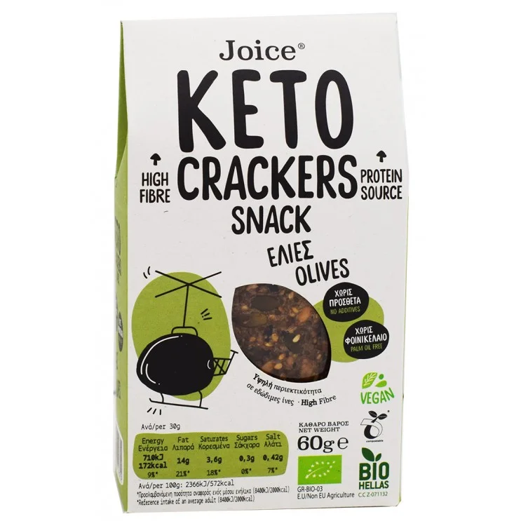 Κeto Crackers με ελιά 60gr