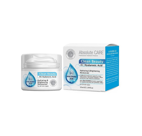 Hydrating & Brightening Moisturizer με 4 Είδη Υαλουρονικού Οξέος 50ml