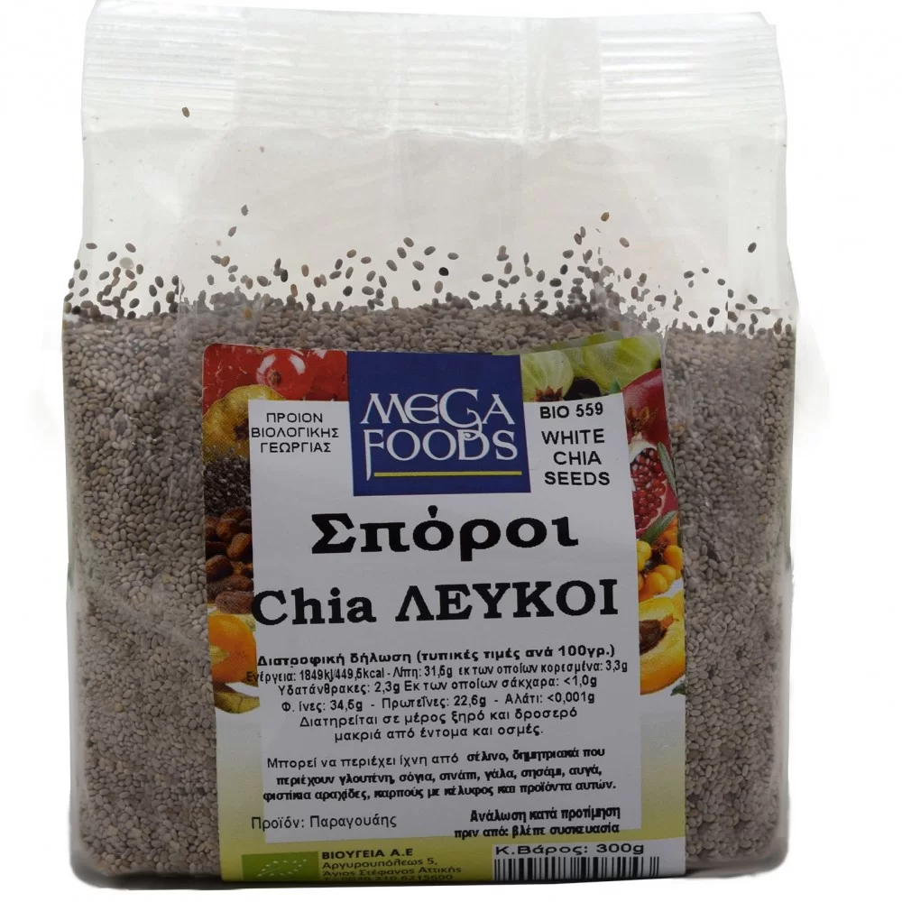 ΣΠΟΡΟΙ CHIA ΛΕΥΚΟΙ ΒΙΟ 300g