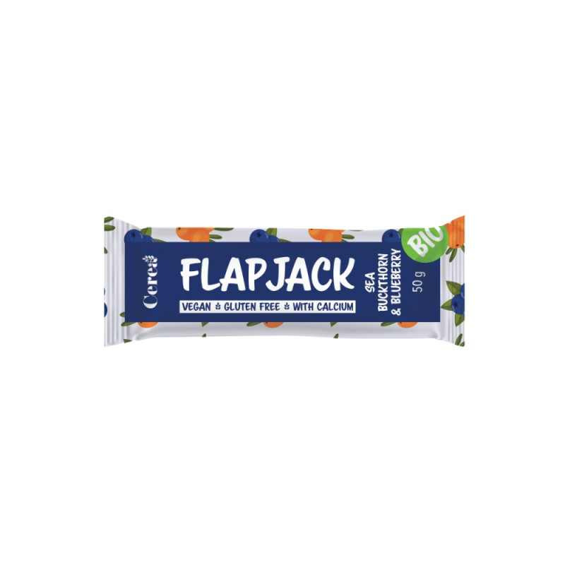 ΜΠΑΡΑ ΒΡΩΜΗΣ FLAPJACK ΜΕ ΙΠΠΟΦΑΕΣ & ΜΥΡΤΙΛΟ ΧΩΡΙΣ ΓΛΟΥΤΕΝΗ,VEGAN 50GR