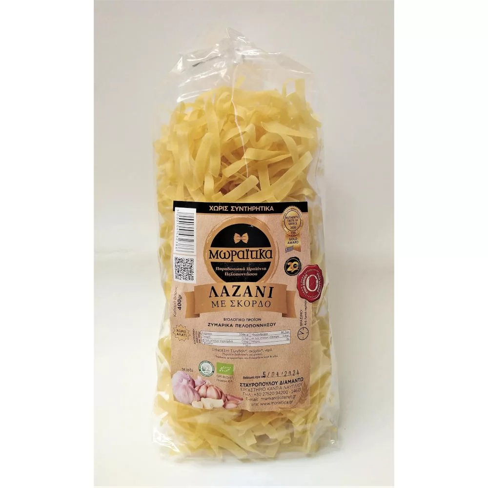 Βιολογικό Λαζάνι με Σκόρδο 400gr