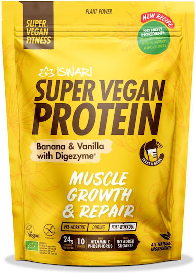 Super Vegan Protein με Γεύση Banana & Vanilla with Digezyme 400gr