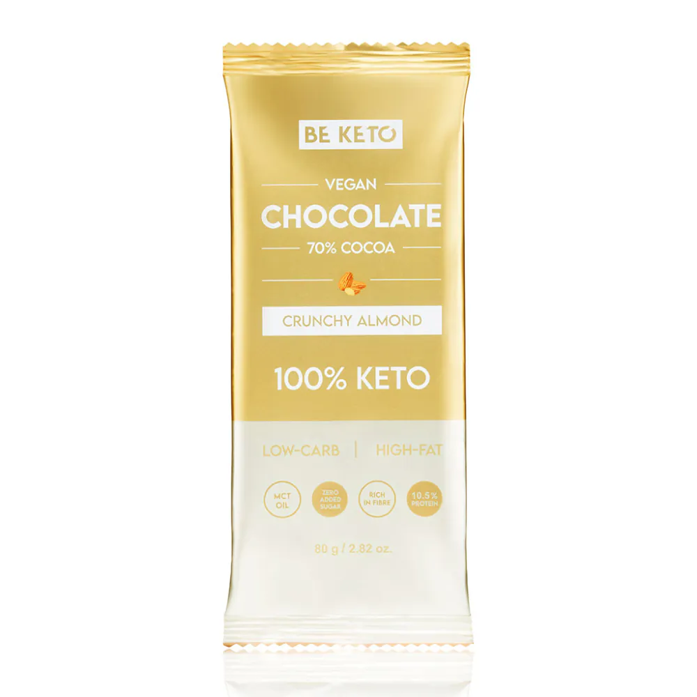 Vegan Keto Chocolate + MCT Oil - Crunchy Almond 80g