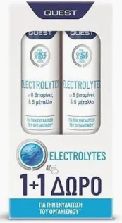 Once a Day Electrolytes Lemon-Lime 40 Αναβράζουσες Ταμπλέτες [1+1 Δώρο]