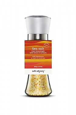 Αλάτι με λεμόνι και κουρκουμά σε μύλο Salt Odyssey /  190γρ