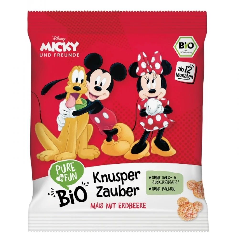Τραγανό Σνάκ Καλαμποκιού με Φράουλα Mickey Mouse| 30gr