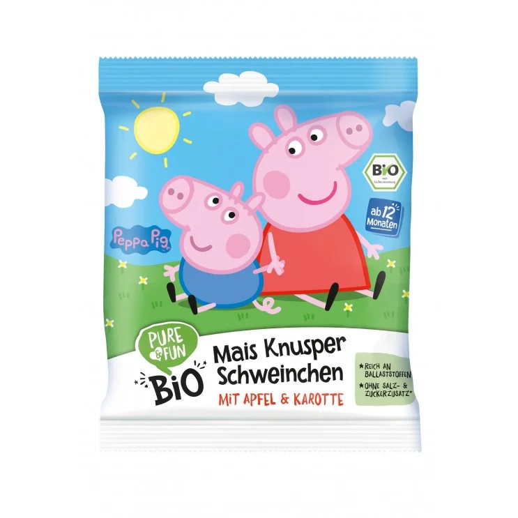 Τραγανό Σνάκ Καλαμποκιού με Μήλο & Καρότο Peppa Pig | 30gr