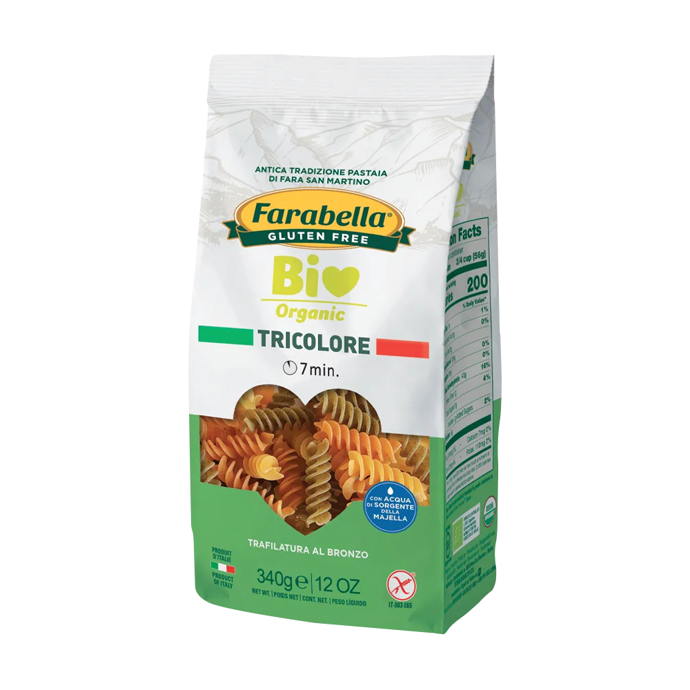 Βίδες (Στριφτό, Τριβέλι, Fusilli, Rotini) Τρίχρωμες από Καλαμπόκι και Ρύζι | 340gr