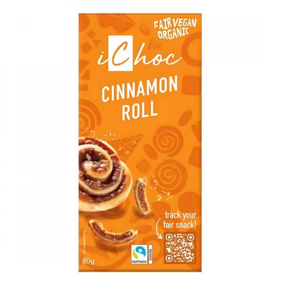 Vegan Σοκολάτα iChoc με Γέμιση Cinnamon Roll 80γρ