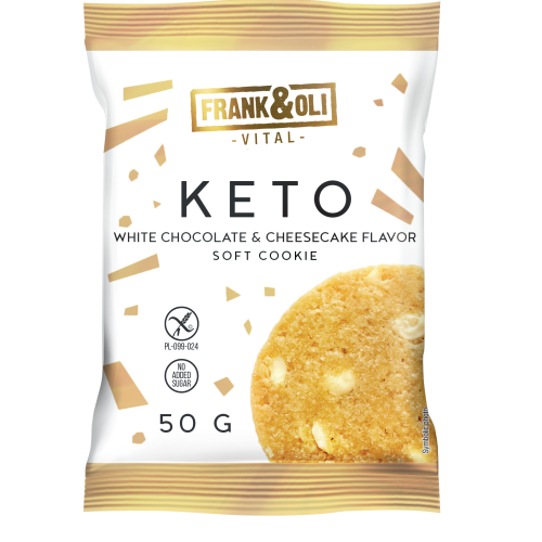 KETO Μαλακό Μπισκότο με Γεύση Cheesecake και Λευκή Σοκολάτα 50g 