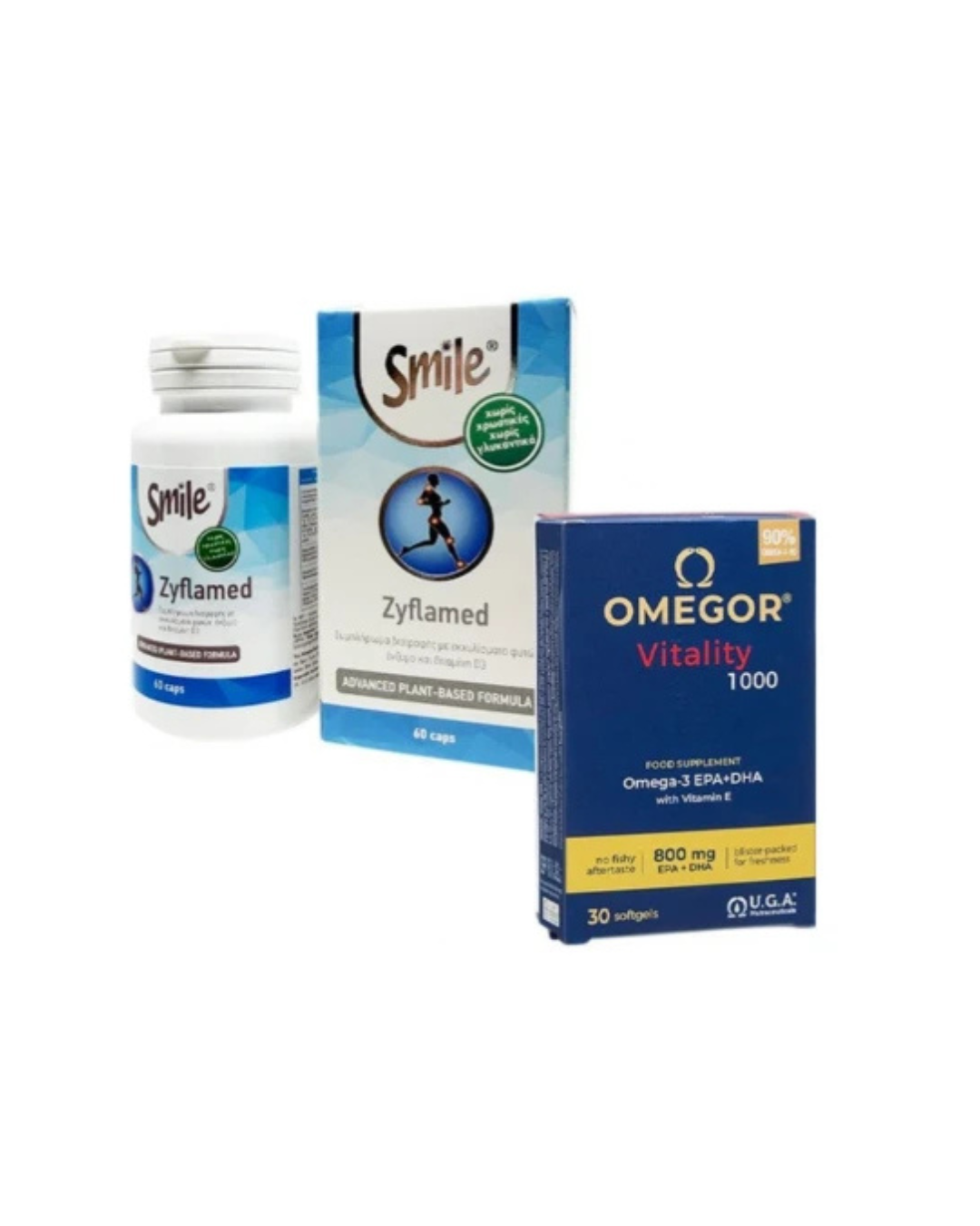 Smile Πακέτο Προσφοράς με Zyflamed, 60caps & Δώρο UGA Omegor Vitality 1000 30caps