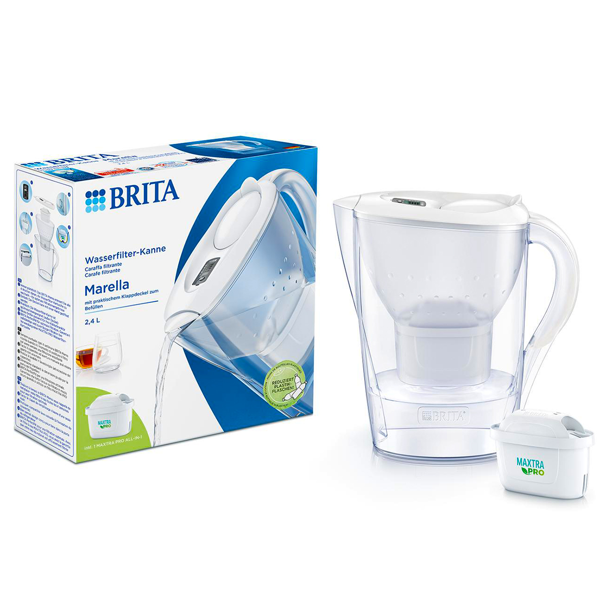 Κανάτα Φίλτρο Brita Marella-2400ml White & Maxtra-Pro