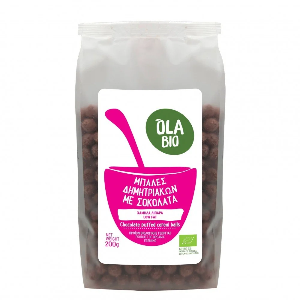 ΜΠΑΛΕΣ ΔΗΜΗΤΡΙΑΚΩΝ ΜΕ ΣΟΚΟΛΑΤΑ (ΚΟΚΟ ΠΟΠΣ) ΒΙΟ 200gr