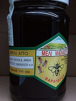 Μέλι Μάλλιου Έλατα Πεύκα aνθη Ταΰγετου και Μαίναλου 1kg