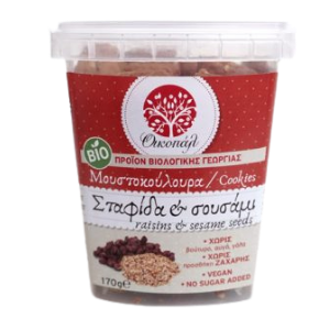 Μπισκότα Σταφίδα & Σουσάμι Χωρίς Ζάχαρη / 170γρ