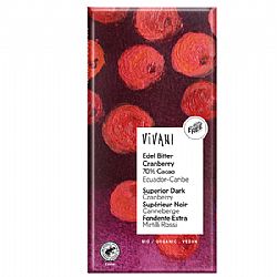 Μαύρη Σοκολάτα με Κράνμπερι 70% Κακάο /80γρ